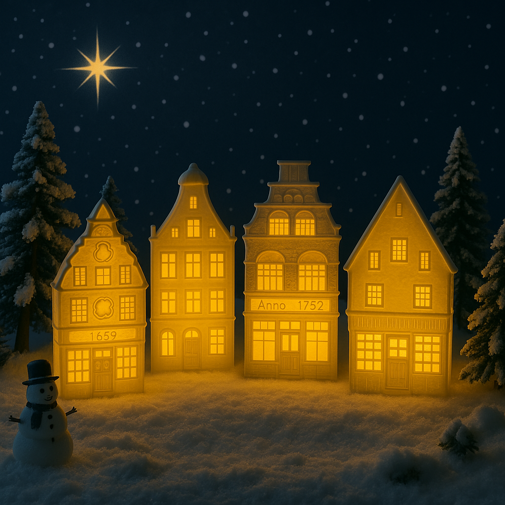 Lanternes de maison de canal - Miniatures hollandaises atmosphériques - Qualité supérieure