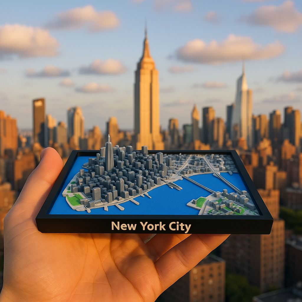 New York City Skyline - Gedetailleerde Stadskaart Decor en Cadeau - Premium Quality