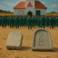 Flying Stone Game - Objet décoratif inspiré du jeu du calmar en PLA imprimé en 3D - Qualité Premium
