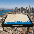 Miniature imprimée en 3D de San Francisco - Plan détaillé de la ville et de la ligne d'horizon - Qualité Premium