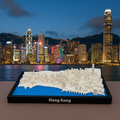 Miniature imprimée en 3D de Hong Kong - Carte détaillée de la ville et de la ligne d'horizon - Qualité supérieure