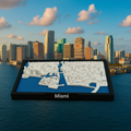 Miniature de Miami imprimée en 3D - Plan détaillé de la ville et de la ligne d'horizon - Qualité Premium