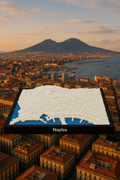 Miniature de Naples imprimée en 3D - Plan détaillé de la ville et du littoral - Qualité Premium