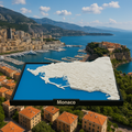 Miniature de Monaco imprimée en 3D - Plan détaillé de la ville et de la zone portuaire - Qualité Premium