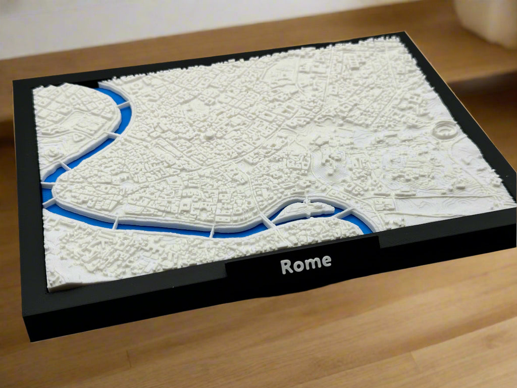 Miniature de Rome imprimée en 3D - Plan détaillé de la ville et de l'architecture historique - Qualité Premium