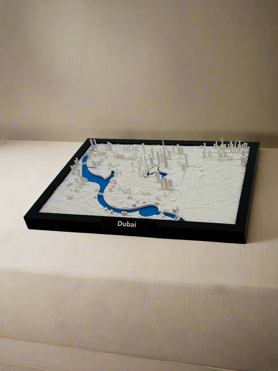 Miniature imprimée en 3D de Dubaï - Plan détaillé de la ville et de la ligne d'horizon - Qualité Premium