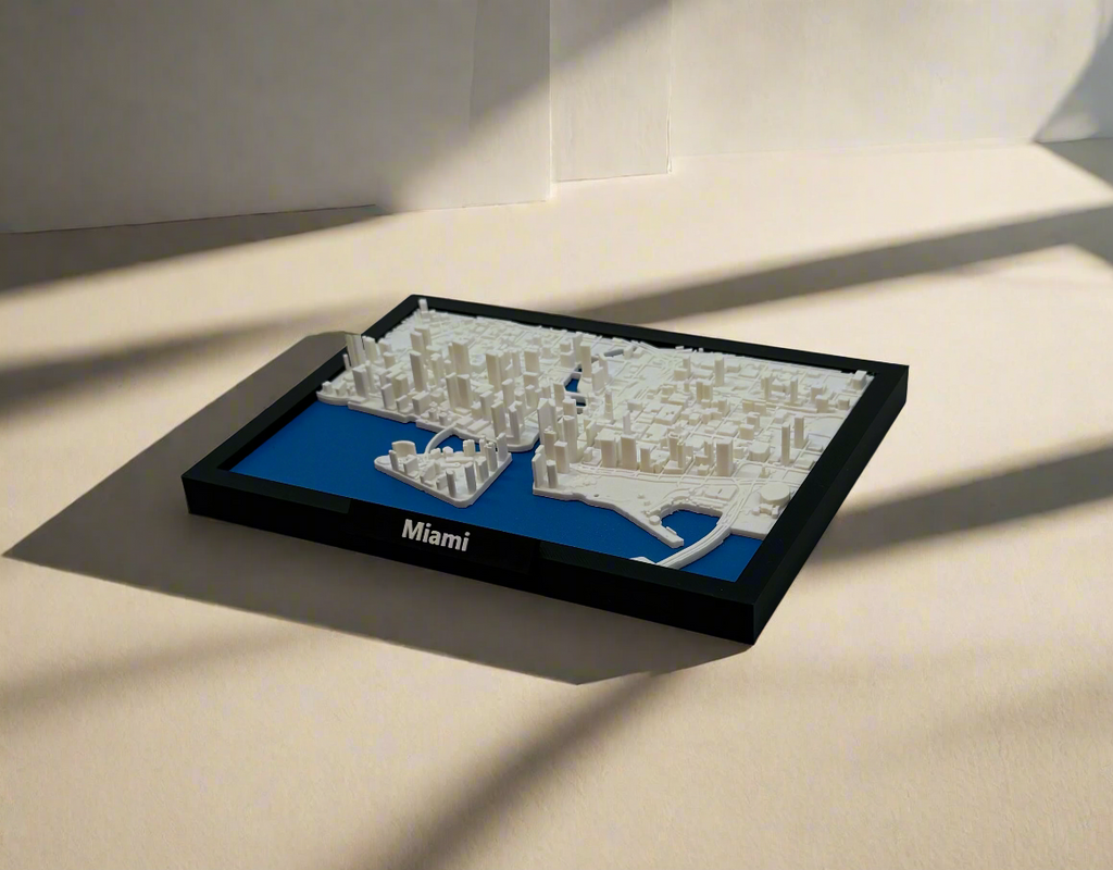 Miniature de Miami imprimée en 3D - Plan détaillé de la ville et de la ligne d'horizon - Qualité Premium