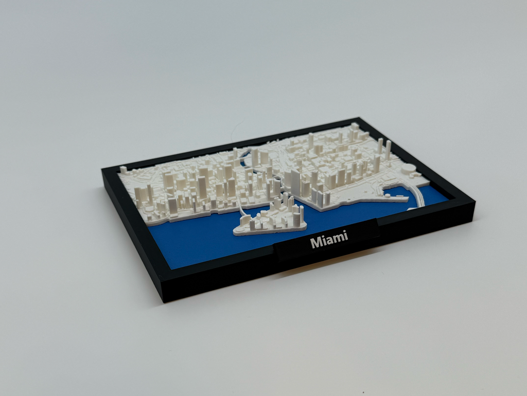 Miniature de Miami imprimée en 3D - Plan détaillé de la ville et de la ligne d'horizon - Qualité Premium