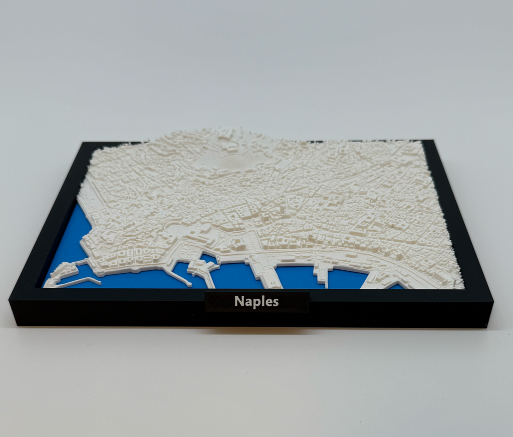 Miniature de Naples imprimée en 3D - Plan détaillé de la ville et du littoral - Qualité Premium