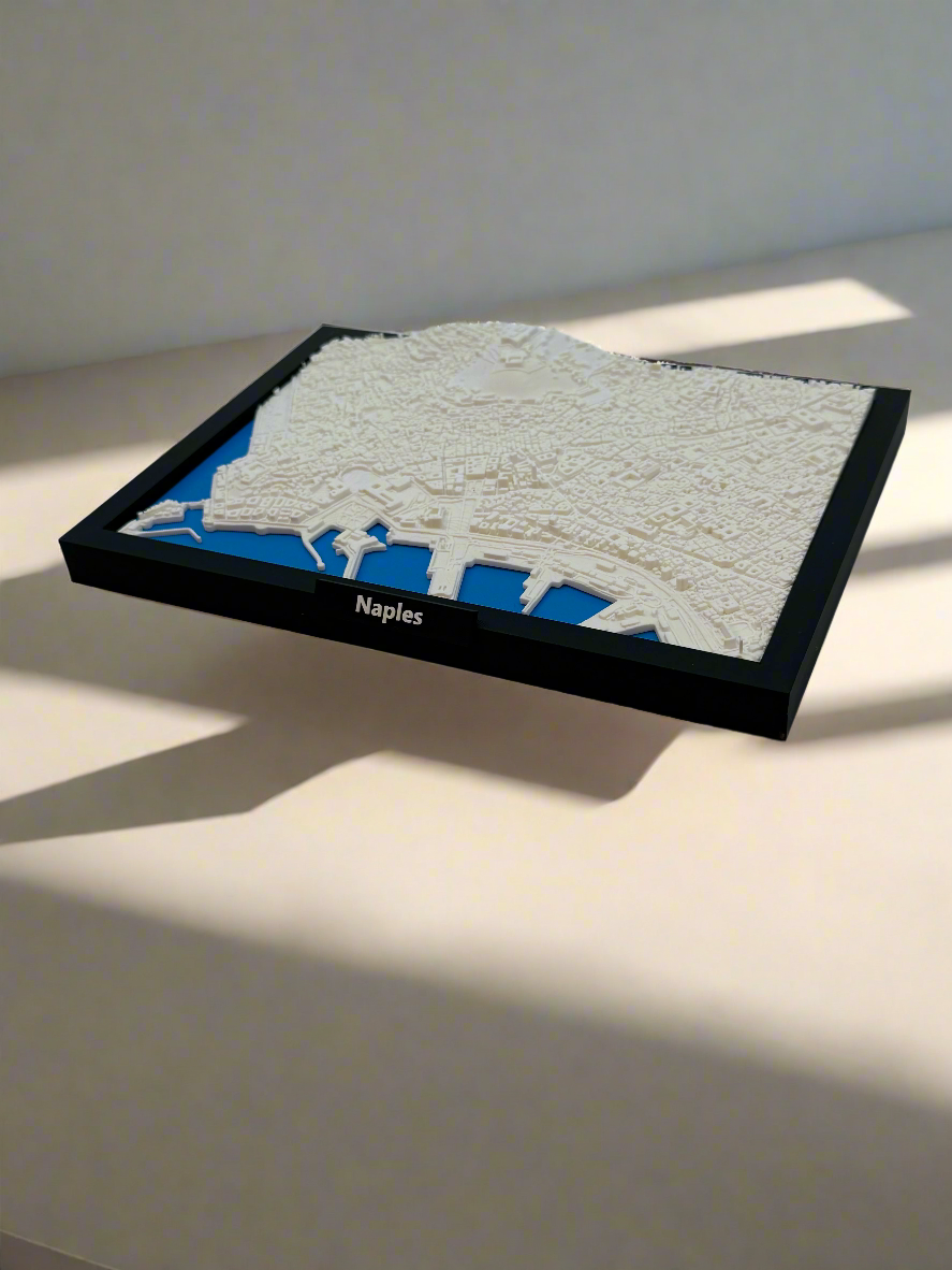 Miniature de Naples imprimée en 3D - Plan détaillé de la ville et du littoral - Qualité Premium
