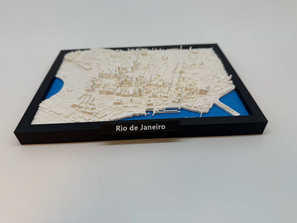Miniature imprimée en 3D de Rio de Janeiro - Plan détaillé de la ville et paysage emblématique - Qualité Premium