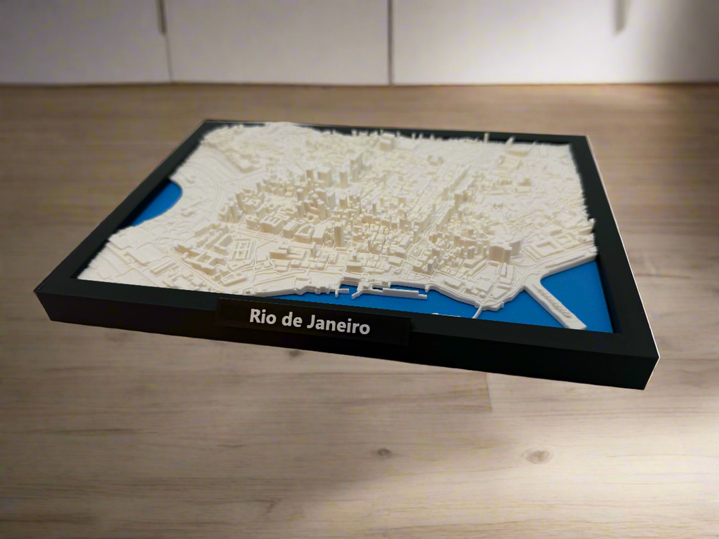 Miniature imprimée en 3D de Rio de Janeiro - Plan détaillé de la ville et paysage emblématique - Qualité Premium