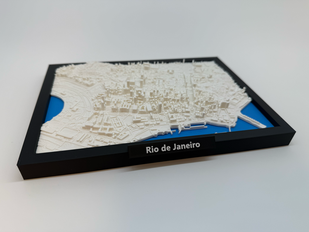 Miniature imprimée en 3D de Rio de Janeiro - Plan détaillé de la ville et paysage emblématique - Qualité Premium