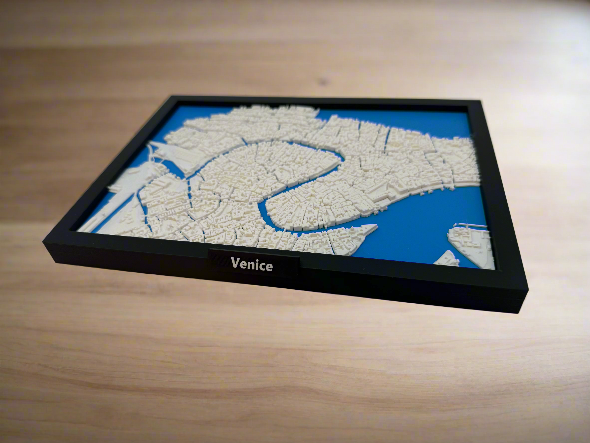 3D Geprinte Miniatuur van Venetië – Gedetailleerde Stadskaart en Kanalen - Premium Quality