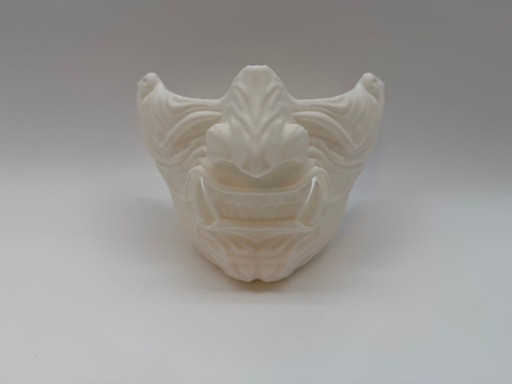 Masque Oni blanc - Masque démoniaque japonais - Qualité supérieure