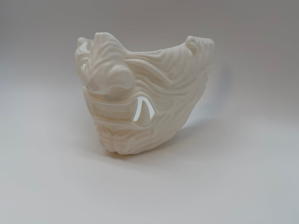Masque Oni blanc - Masque démoniaque japonais - Qualité supérieure