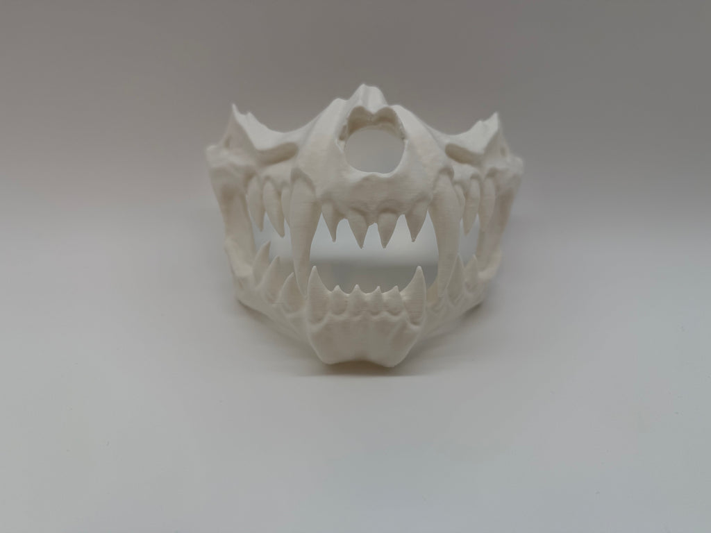 Masque de mâchoire de monstre blanc - Design unique et terrifiant - Qualité supérieure