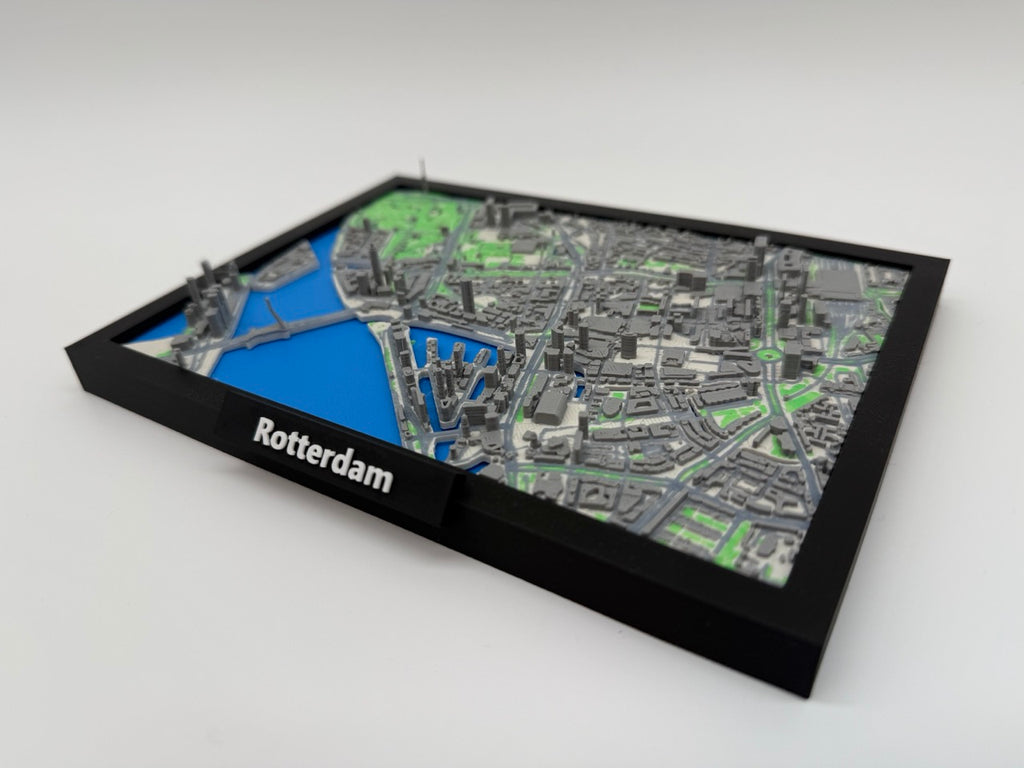 Gedetailleerde 3D Stadskaart van Rotterdam – Unieke Miniatuur van de Stad - Volledig in Kleur - Premium Quality
