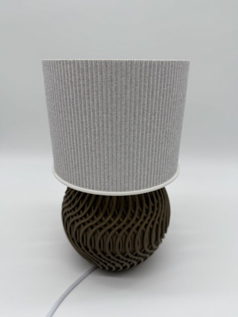Lampe de table moderne 'Marble' avec abat-jour en marbre et base géométrique élégante - Atmospheric Lighting