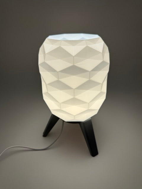 Designbordlampe 'Switch' med geometrisk mønster og svart sokkel - Moderne stemningsbelysning