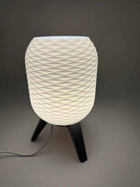 Designbordlampe 'Switch' med geometrisk mønster og svart sokkel - Moderne stemningsbelysning