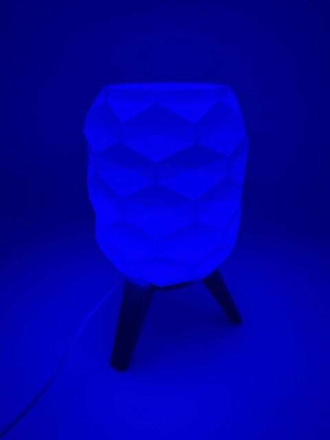 Designbordlampe 'Switch' med geometrisk mønster og svart sokkel - Moderne stemningsbelysning