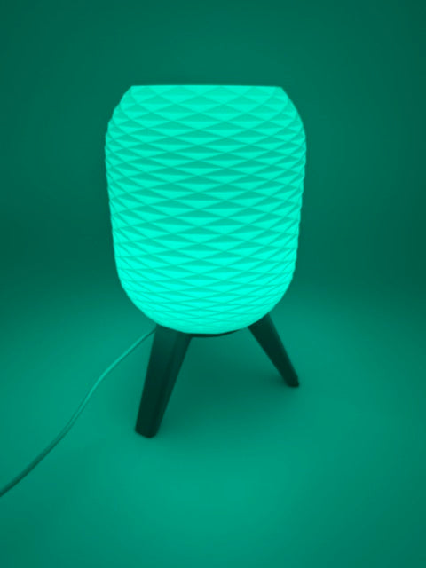 Designbordlampe 'Switch' med geometrisk mønster og svart sokkel - Moderne stemningsbelysning