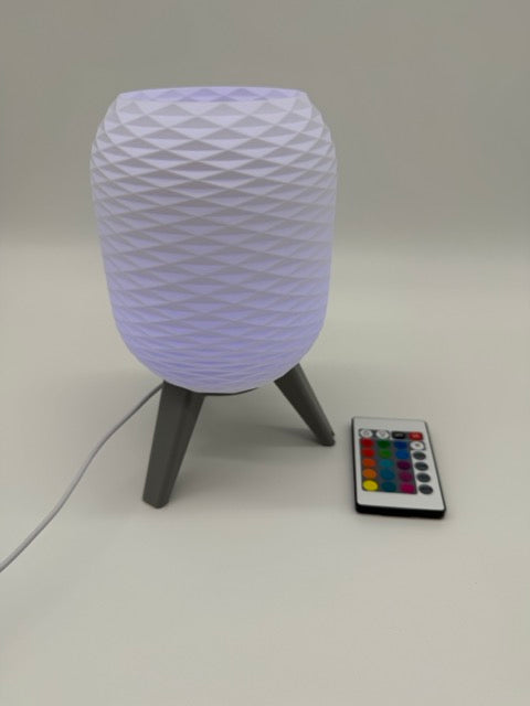 Designbordlampe 'Switch' med geometrisk mønster og svart sokkel - Moderne stemningsbelysning