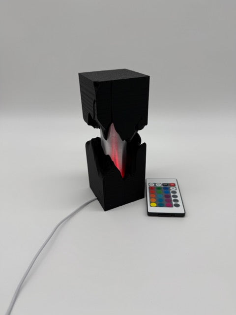 Lampe à poser design 'Split' avec design noir et changement de couleur - Lampe d'ambiance avec télécommande