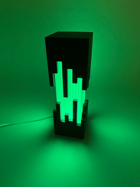 Lampe de table design 'Future' avec motif noir et changement de couleur - Lampe d'ambiance moderne avec télécommande