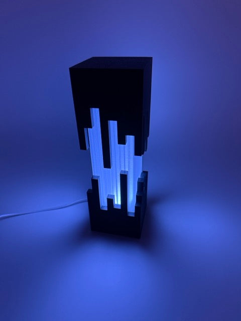 Lampe de table design 'Future' avec motif noir et changement de couleur - Lampe d'ambiance moderne avec télécommande