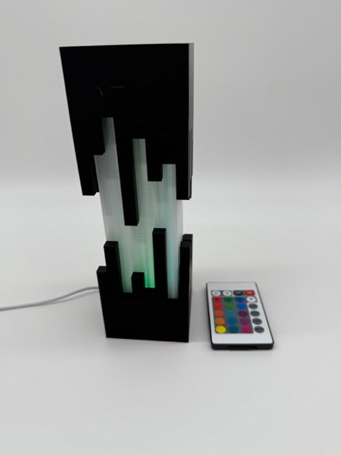 Lampe de table design 'Future' avec motif noir et changement de couleur - Lampe d'ambiance moderne avec télécommande