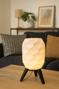 Designbordlampe 'Switch' med geometrisk mønster og svart sokkel - Moderne stemningsbelysning